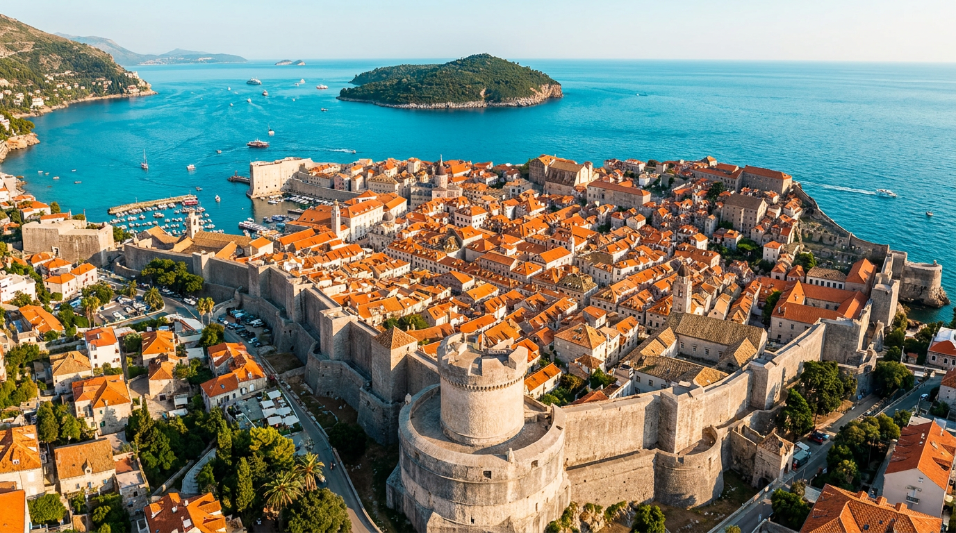 Dubrovnik red-roof coast, Croatia
